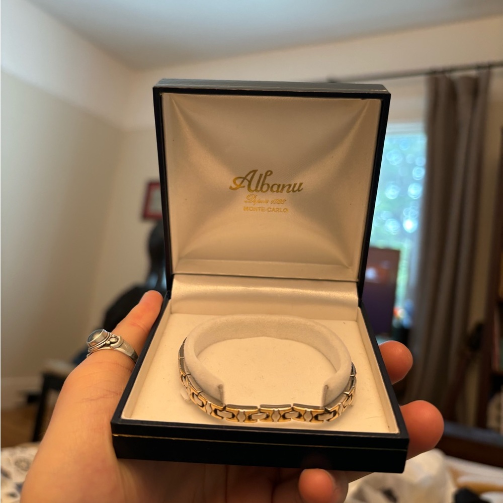 Gold plated and silver bracelet